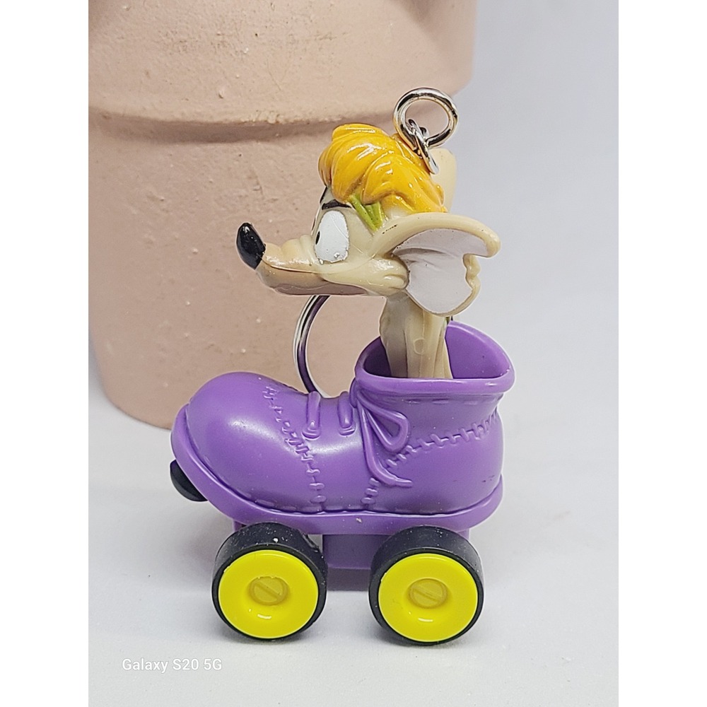 Disney Speedy‎ Racer Character Keychain Purple Roller Skate Collectible Vintage